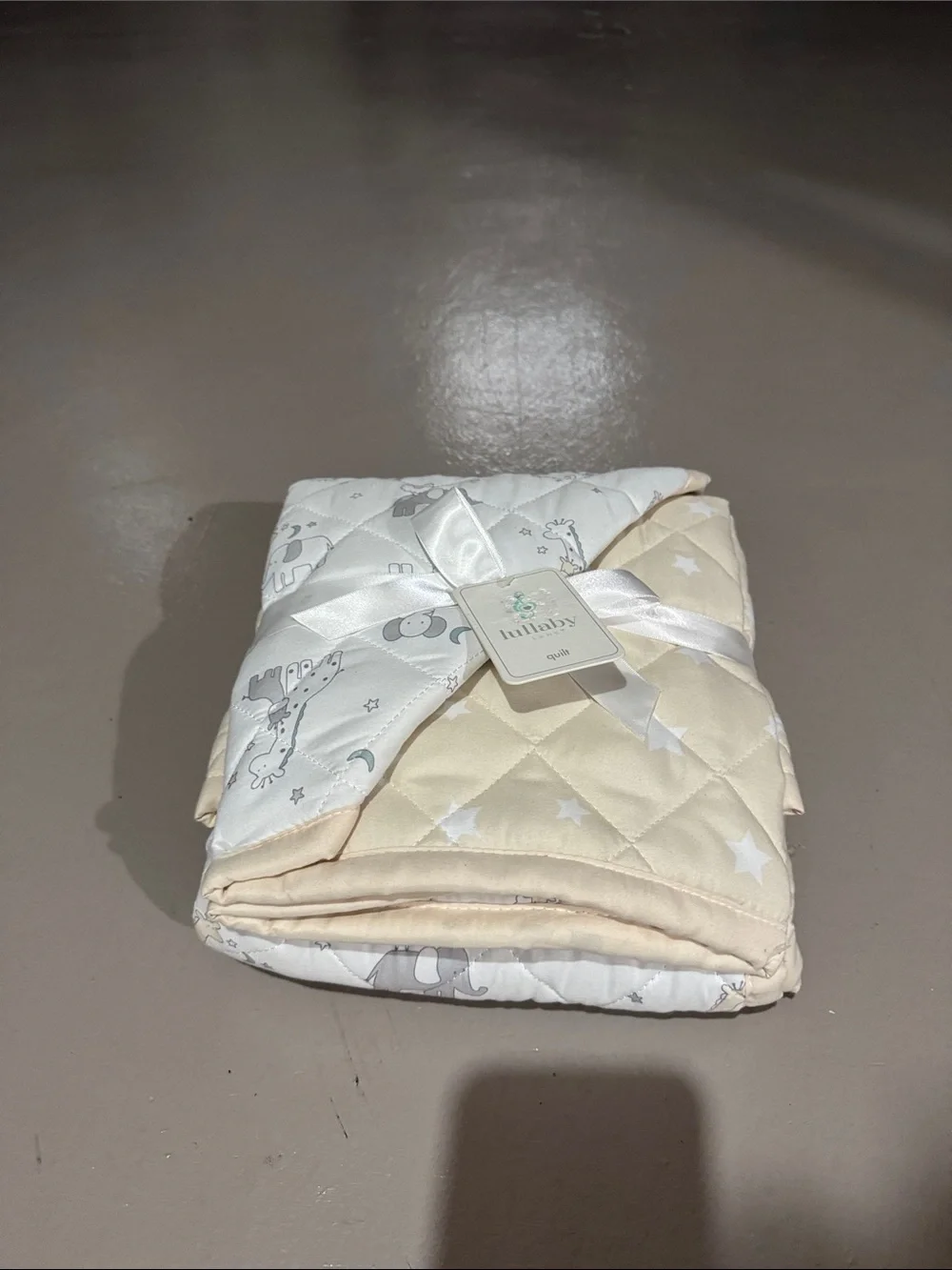 Quilted Baby Quilt - Cream & White
